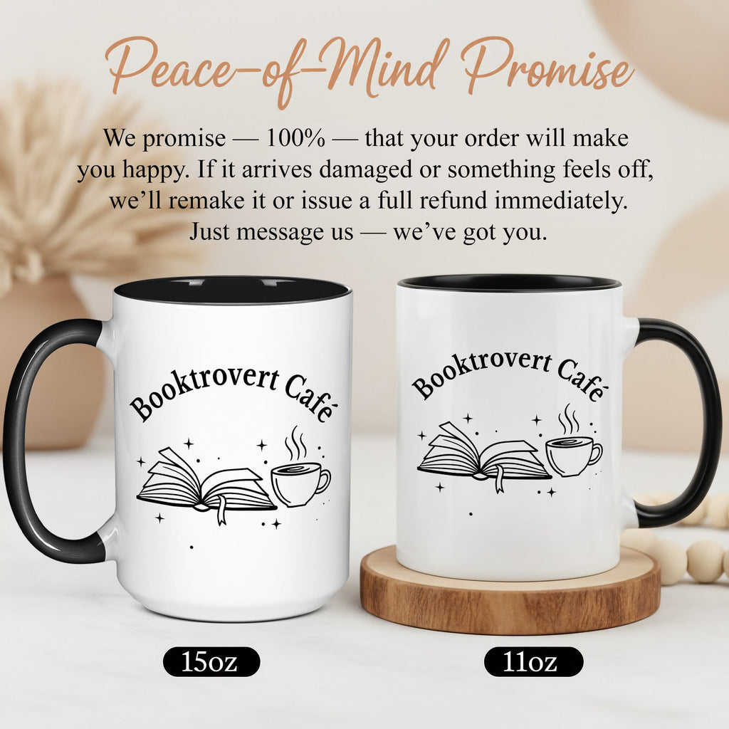 Booktrovert Cafe Mug – Book Lover Coffee Cup – Introvert Reader Gift – Multi Color Ringer Mug 11oz 15oz |mug 102