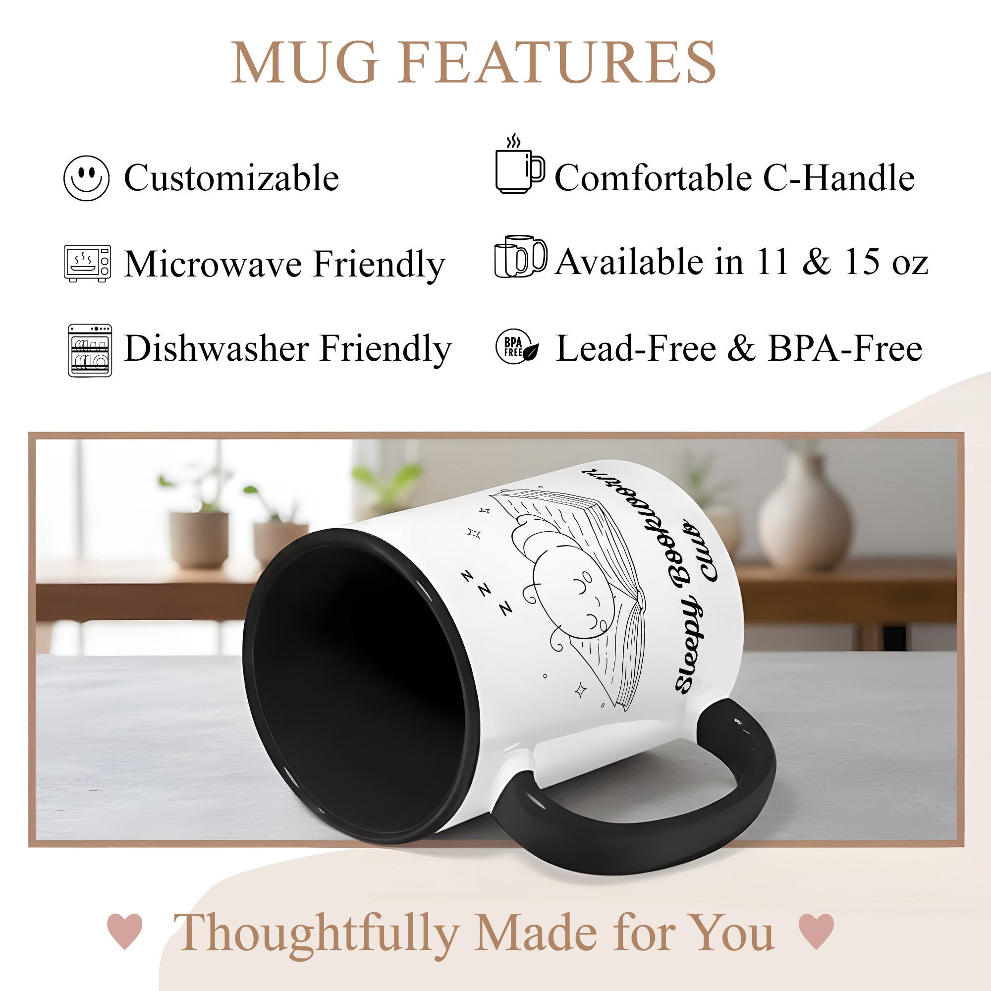 Sleepy Bookworm Club Mug – Cute Book Lover Coffee Cup – Cozy Reader Gift – Ringer Mug 11oz 15oz |mug 101