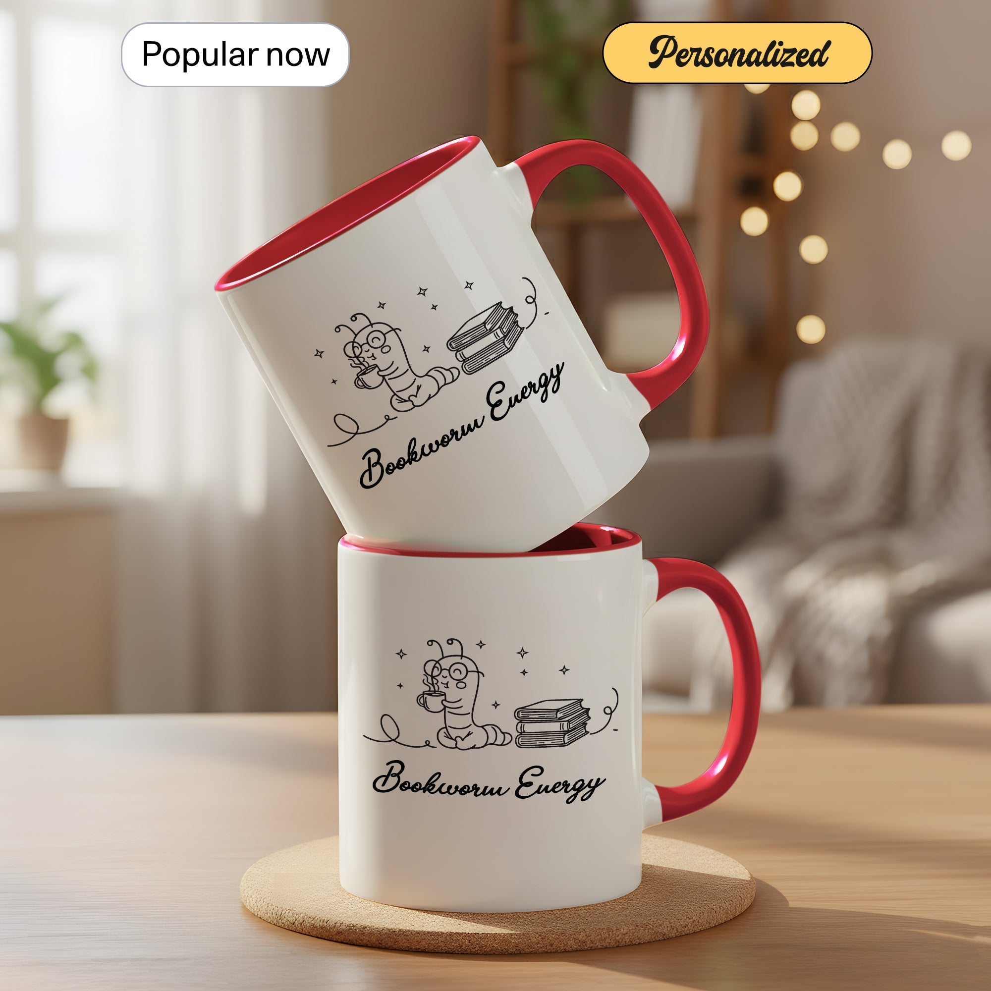 Booktrovert Cafe Mug – Book Lover Coffee Cup – Introvert Reader Gift – Multi Color Ringer Mug 11oz 15oz |Mug 103